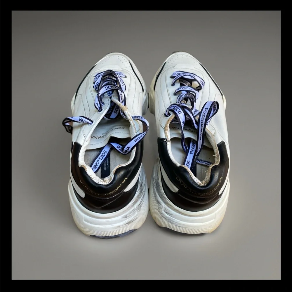 Dolce & Gabbana White Leather Daymaster 7.5 Preowned Sneakers Italy